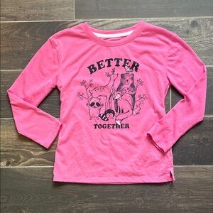 Wonder Nation Bright Pink Long Sleeve Tee